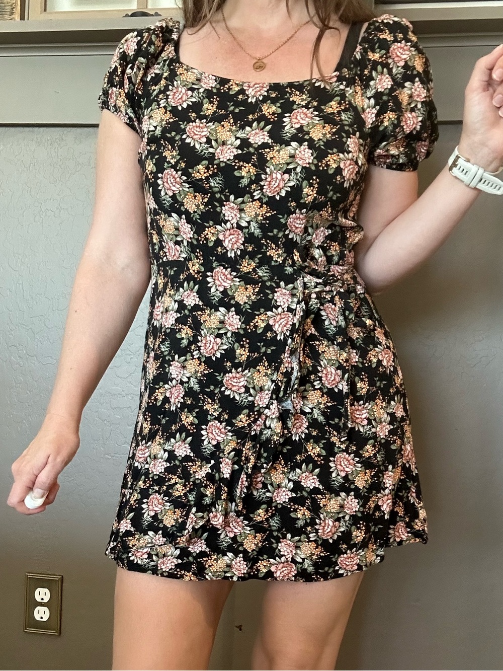 Women’s Black Floral Mini Dress